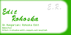edit rohoska business card